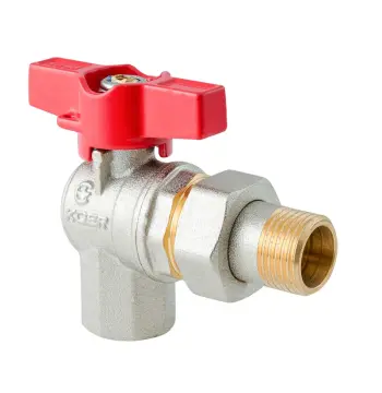 Кран з американкою кутовий KOER EXTREME KE.228-15 - 1/2" ручка "метелик" червона (KR5763)