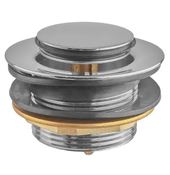 Донный клапан для ванны KOER PW-06-01 автоматический (Click-Clack) (Цвет хром) 1 1/2'' (KR5799)