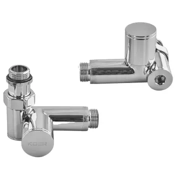 Комплект кранів рушникосушарки кутовий M1/2''xM1/2'' під ТЕН хромований KOER KR.SET.551 (KR5841)