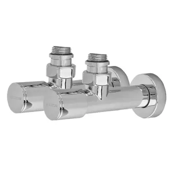 Комплект кранів рушникосушарки кутовий M1/2''xM1/2'' подовжений хромований KOER KR.SET.533 (KR5842)