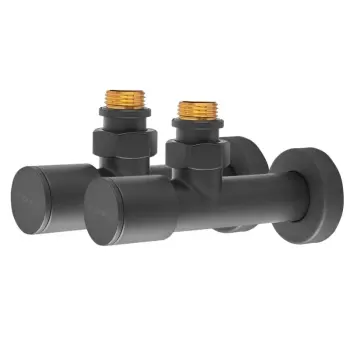 Комплект кранів рушникосушарки кутовий M1/2''xM1/2'' подовжений KOER KR.SET.535 BLACK (KR5844)
