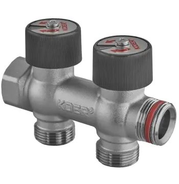 Коллектор вентильный без фитинга 33/4"x3/4"x3/4"x2 WAYS (KOER KR.1128-2) (KR5871)