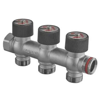 Колектор вентильний без фітингу 3/4"x3/4"x3/4"x3 WAYS (KOER KR.1128-3) (KR5872)