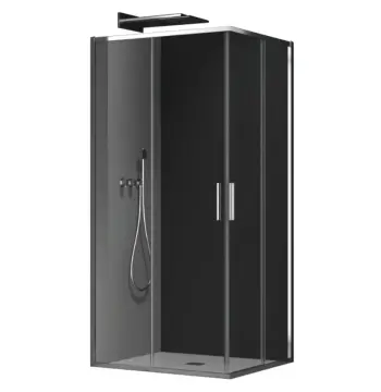 Душова кабіна без піддону Koer SR SC10-90x90x195-TR-01 прозоре скло Easy Clean 6мм, хром (KR5942)