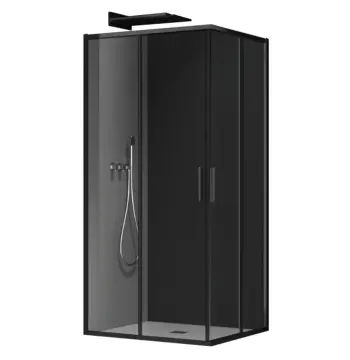 Душова кабіна без піддону Koer SR SC10-90x90x195-TR-07 прозоре скло Easy Clean 6мм, графіт (KR5944)
