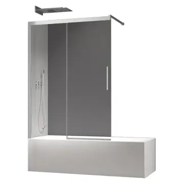 Шторки скляні на ванну розсувні Koer SR BS06-120x150-TR-01 прозоре скло Easy Clean 6мм, хром (KR5945)