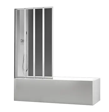 Шторки скляні на ванну складні Koer SR BS07-80x140-TR-01 прозоре скло Easy Clean 4мм, хром (KR5948)