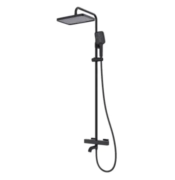 Душова колона KOER KB-57038-05 чорна термостатична на 3 функції (KR5961)