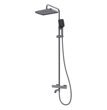Душова колона KOER KB-57038-07 графітова з термостатом на 3 функції (KR5962)