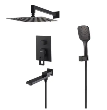 Душова система вбудованого монтажу KOER 009 BLACK KB-66009-05 латунна чорна матова на 3 режими (KR6020)