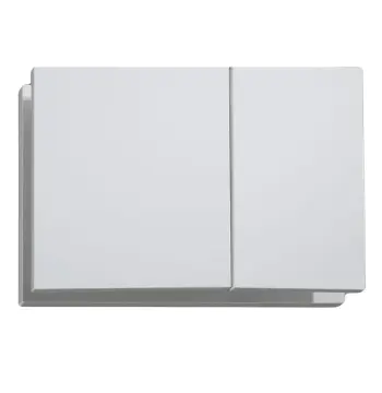 Панель змиву KOER KT-0610-03 240x160x32mm пластикова, кнопка квадратна (колір білий) (KR6134)