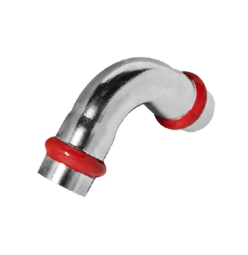 Коліно 90° дворозтрубне KOER KQ.L42-2 PRESS-INOX AISI 304 42x42 (KR6404)