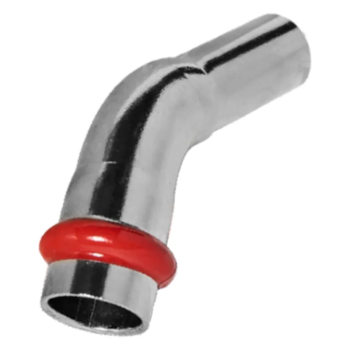 Коліно 45° однорозтрубне ВЗ KOER KQ.B42 PRESS-INOX AISI 304 42x42 (KR6430)