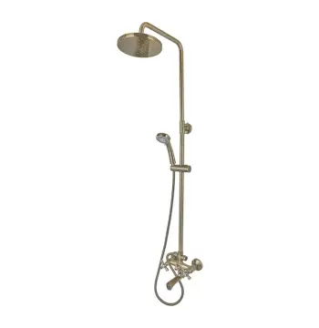 Душова колона зі змішувачем Mixxus Premium Retro Bronze-009-J латунна бронзова з поворотним виливом (MI1655)