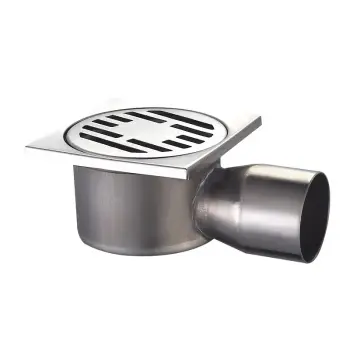 Душовий трап MIXXUS DRAIN-02-10x10-90 з нерж. сталі SUS304 100x100мм, кутовий відвід (Колір нерж) (MI3419)