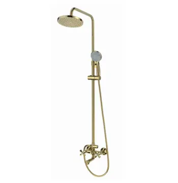 Душова колона із змішувачем MIXXUS PREMIUM Retro Gold-009-J латунна золота двохвентильна з поворотним виливом (MI5852)