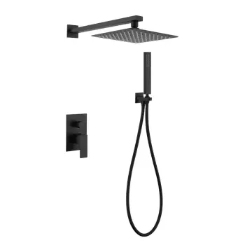 Вбудована душова система Mixxus KUB-003 Inner Black з нержавіючої сталі чорна матова на 2 режими (MI5944)