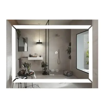 Дзеркало MIXXUS LIGHT MR01-80x60 з LED Touch, Anti-fog, димером, рег. яскравості, годинником (MI5998)