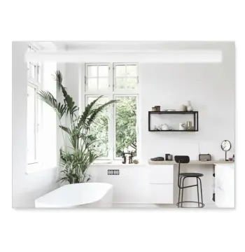 Дзеркало MIXXUS STRONG MR05-100x60 з LED Touch, Anti-fog, димером, рег. яскравості, годинником (MI6009)