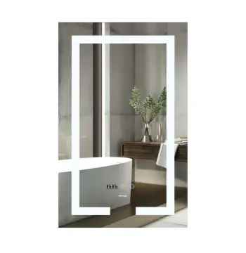 Дзеркало MIXXUS HARD MR06-50x80 з LED Touch, Anti-fog, димером, рег. яскравості, годинником (MI6011)