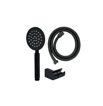 Душевой набор Mixxus Shower SET-01.SUS из нержавеющей стали черный матовый с лейкой, шлангом и кронштейном (MI6158)