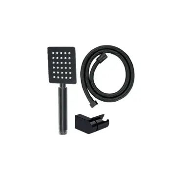Душевой набор Mixxus Shower SET-02.SUS нержавеющий черный матовый с лейкой, шлангом и кронштейном (MI6159)