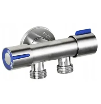 Кран для підключення сантехприладів MIXXUS VAL-11-1/2x1/2x1/2 з нерж. сталі SUS304 (Колір синій) (MI6219)