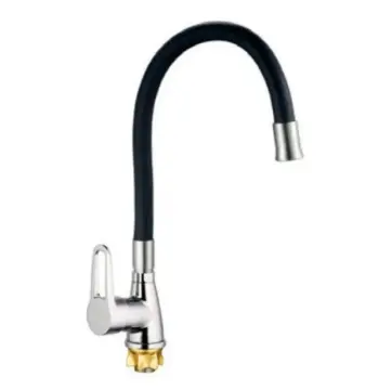 Змішувач для кухні Mixxus SOP4-045 Reflector Black чорний / хром з гнучким силіконовим виливом (MI6487)