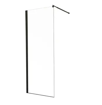 Душевая перегородка Mixxus Premium FLAT SP02-100x200-TR Black Walk-In прозрачное стекло 8мм (MI6856)