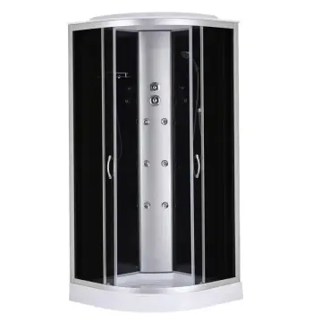 Бокс душовий з гідромасажем Mixxus STRONG SBH02-90x90x215-GR SATIN низький піддон (MI6891)
