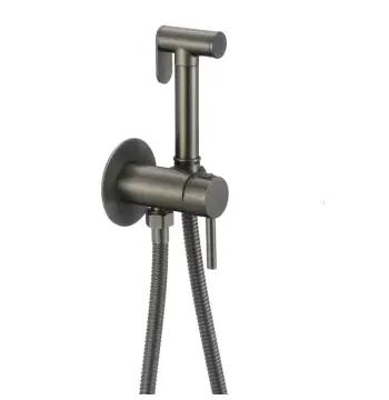 Змішувач для гігієнічного душу Mixxus Premium Hans 002-A Inner Graphite латунний прихованого монтажу з лійкою (MI6921)