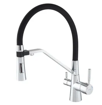 Змішувач для кухні Mixxus Premium Magnet 021 латунний чорний/хром з гнучким виливом для питної води (MI6973)