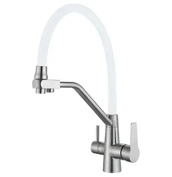 Смеситель для кухни MIXXUS FUL-021 REFL.WHITE из нержавеющей стали SUS304 с гибким изливом для питьевой воды (MI7017)