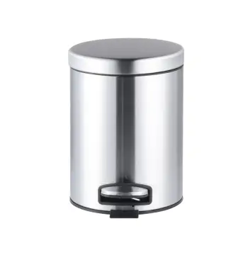 Відро для сміття з плавним закриттям кругле MIXXUS ELLIPSE-TC0205 SS COLOR 5л (колір нержавійка) (MI7076)