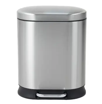 Відро для сміття з плавним закриттям овальне MIXXUS PREMIUM STRONG-TC0105 SS COLOR 5л (колір нержавійка) (MI7080)