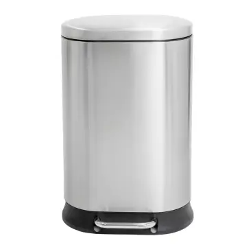 Відро для сміття з плавним закриттям овальне MIXXUS PREMIUM STRONG-TC0120 SS COLOR 20л (колір нержавійка) (MI7081)