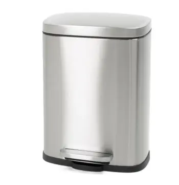 Відро для сміття з плавним закриттям прямокутне MIXXUS BEVEL-TC0105 SS COLOR 5л (колір нержавійка) (MI7086)