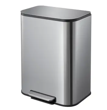 Відро для сміття з плавним закриттям прямокутне MIXXUS CUBIC-TC0105 SS COLOR 5л (колір нержавійка) (MI7088)