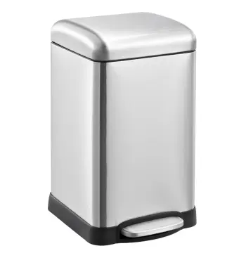 Відро для сміття з плавним закриттям квадратне MIXXUS STYLE-TC0106 SS COLOR 6л (колір нержавійка) (MI7092)