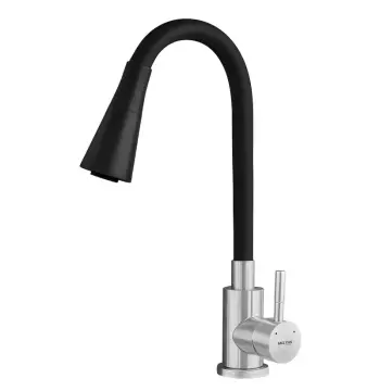 Смеситель для кухни MIXXUS SUS-011-T REFL.BLACK нержавеющая сталь/черный с гибким силиконовым изливом (MI8226)