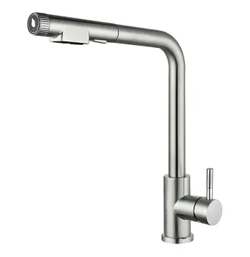 Змішувач для кухні MIXXUS LUX-021 PULL нержавіюча сталь з висувним виливом під фільтр (MI8229)
