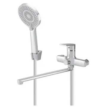 Одноважільний змішувач для ванни Mixxus Premium Matis 006 латунний хромований з довгим поворотним виливом (MI8262)