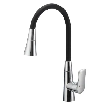 Змішувач для кухні Mixxus Premium Matis 011-T латунний хром/чорний з гнучким силіконовим виливом MI8266 (MI8266)