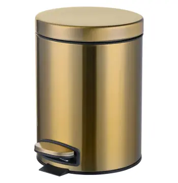 Відро для сміття з плавним закриттям кругле MIXXUS ELLIPSE-TC0205 BRUSHED GOLD 5л (колір матове золото) (MI8400)