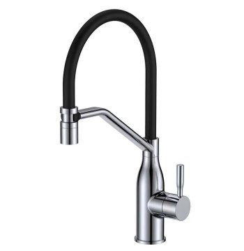 Змішувач для кухні MIXXUS PREMIUM GRAVITY 017 NUT REFL.BLACK (Колір хром+силік. вилив чорний) (MI8406)