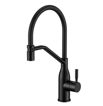 Змішувач для кухні MIXXUS PREMIUM GRAVITY 017 NUT BLACK REFL.BLACK (Колір чорний+силік. вилив чорний) (MI8408)