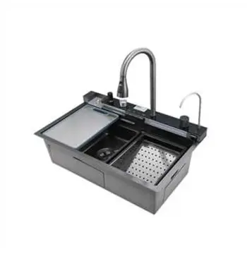 Мийка багатофункціональна з вбудованим змішувачем MIXXUS MH7546-SET-06 DECOR GRAPHITE з нерж. сталі (MI8464)