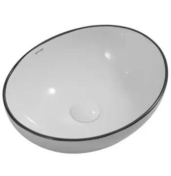 Раковина накладна MIXXUS PREMIUM ELLIPSE-0108 EDGE BLACK 400х330х145mm (MP6527)