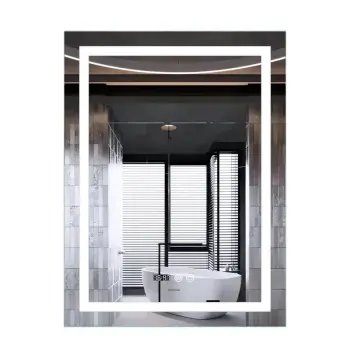 Дзеркало MIXXUS PREMIUM FLASH MR21-70x90 з LED Touch, Anti-fog, димером, рег. яскравості, годинником (MP6618)