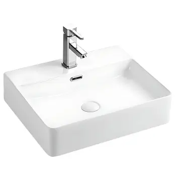 Раковина подвесная-накладная MIXXUS PREMIUM QUADRO-0203 500х420х130mm (отверстие под смеситель, перелив) (MP6718)